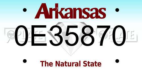 0E35870 Arkansas License Plate