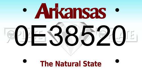 0E38520 Arkansas License Plate
