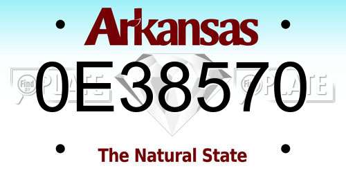 0E38570 Arkansas License Plate