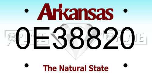 0E38820 Arkansas License Plate