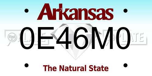0E46M0 Arkansas License Plate