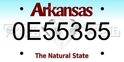 0E55355 Arkansas License Plate