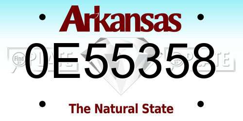 0E55358 Arkansas License Plate