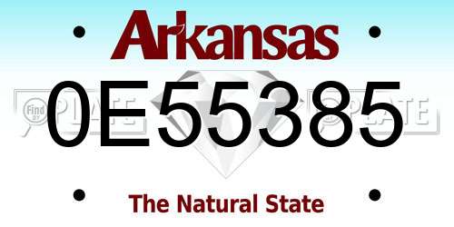 0E55385 Arkansas License Plate