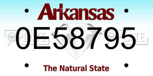 0E58795 Arkansas License Plate