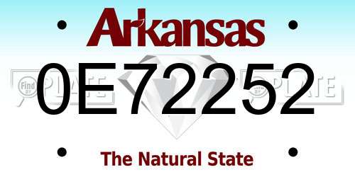 0E72252 Arkansas License Plate