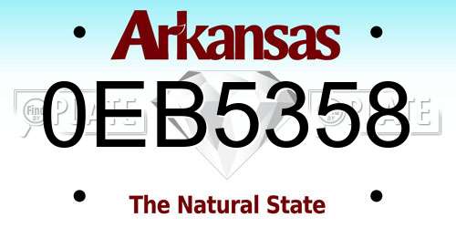 0EB5358 Arkansas License Plate