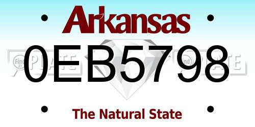 0EB5798 Arkansas License Plate