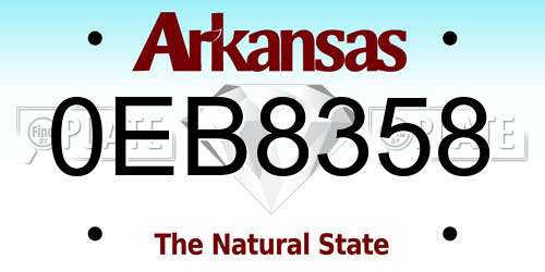 0EB8358 Arkansas License Plate