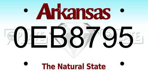 0EB8795 Arkansas License Plate