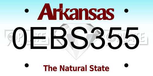 0EBS355 Arkansas License Plate