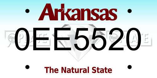 0EE5520 Arkansas License Plate