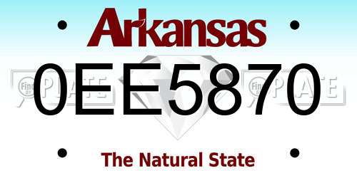 0EE5870 Arkansas License Plate