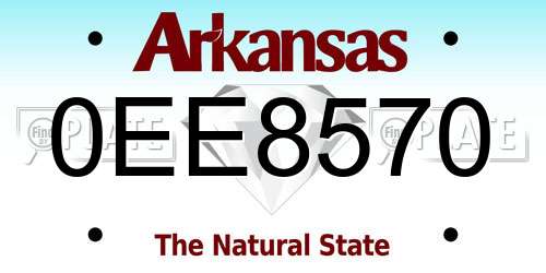 0EE8570 Arkansas License Plate