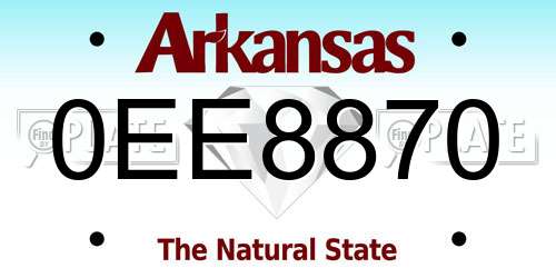 0EE8870 Arkansas License Plate