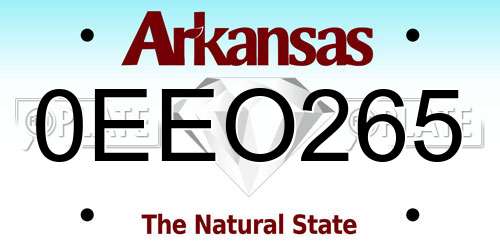 0EEO265 Arkansas License Plate