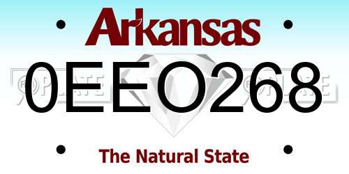 0EEO268 Arkansas License Plate