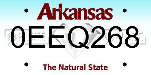 0EEQ268 Arkansas License Plate