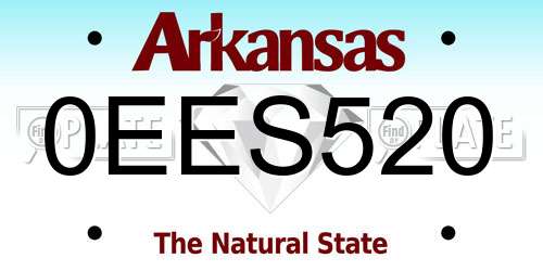 0EES520 Arkansas License Plate