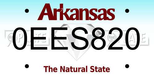 0EES820 Arkansas License Plate