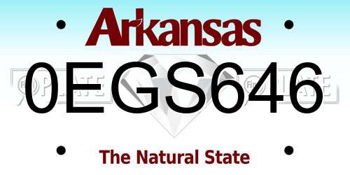 0EGS646 Arkansas License Plate