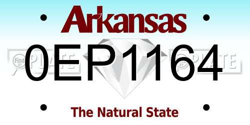 0EP1164 Arkansas License Plate