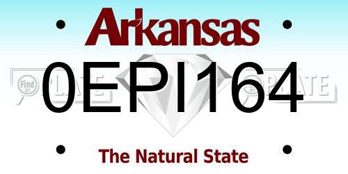 0EPI164 Arkansas License Plate