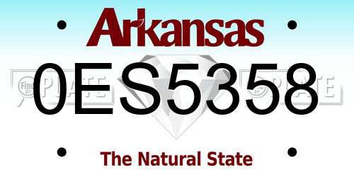 0ES5358 Arkansas License Plate