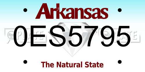 0ES5795 Arkansas License Plate