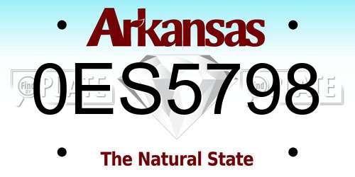 0ES5798 Arkansas License Plate
