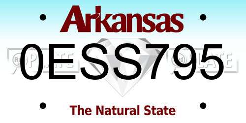 0ESS795 Arkansas License Plate