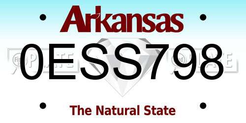0ESS798 Arkansas License Plate
