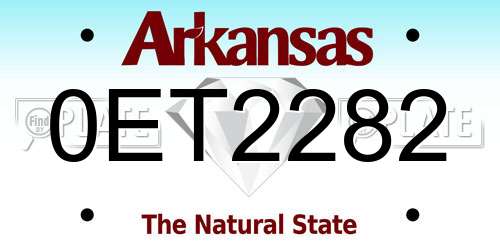 0ET2282 Arkansas License Plate