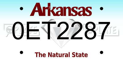 0ET2287 Arkansas License Plate