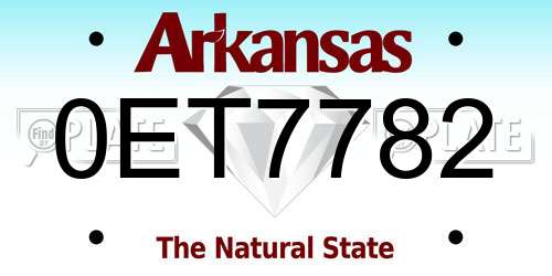 0ET7782 Arkansas License Plate