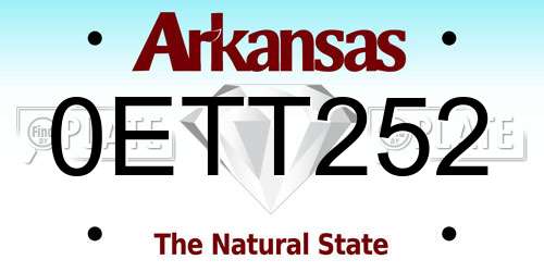 0ETT252 Arkansas License Plate
