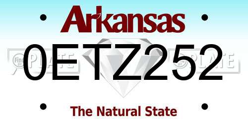 0ETZ252 Arkansas License Plate