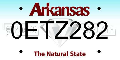 0ETZ282 Arkansas License Plate