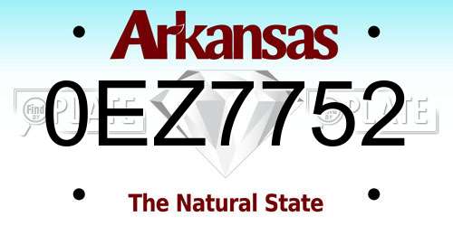 0EZ7752 Arkansas License Plate