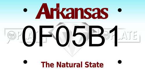 0F05B1 Arkansas License Plate