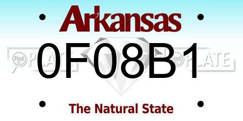 0F08B1 Arkansas License Plate