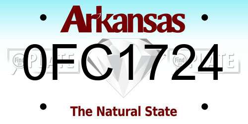 0FC1724 Arkansas License Plate