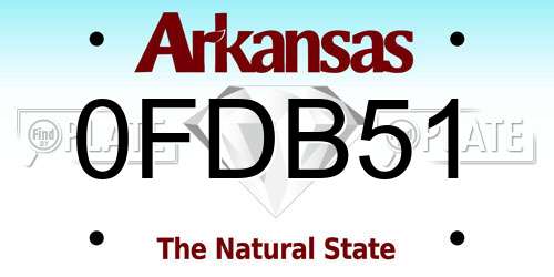 0FDB51 Arkansas License Plate