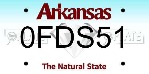 0FDS51 Arkansas License Plate