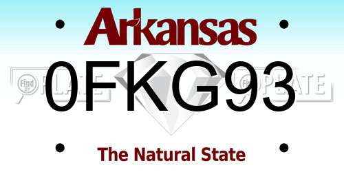 0FKG93 Arkansas License Plate