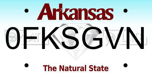 0FKSGVN Arkansas License Plate