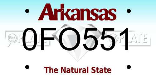 0FO551 Arkansas License Plate