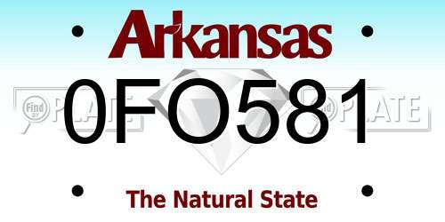 0FO581 Arkansas License Plate