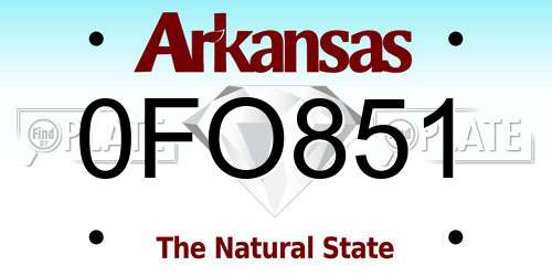 0FO851 Arkansas License Plate