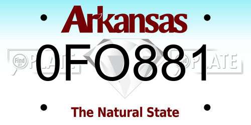 0FO881 Arkansas License Plate